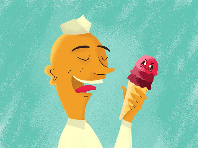 Ice Cream design fun funny goofy grunge illustration retro