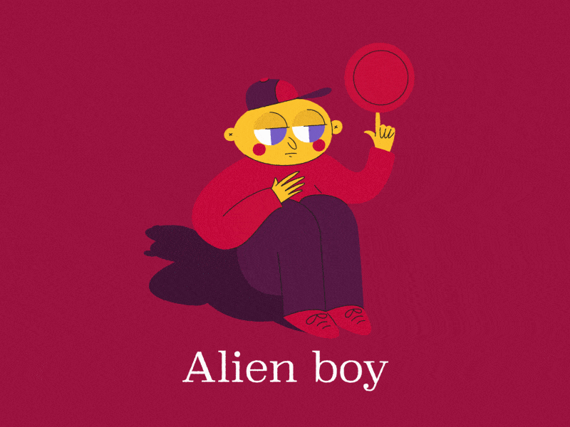 Alien boy .gif alien backetball ball boy design fun funny gif goofy grunge illustration motion motion design music new oliver retro tree vector