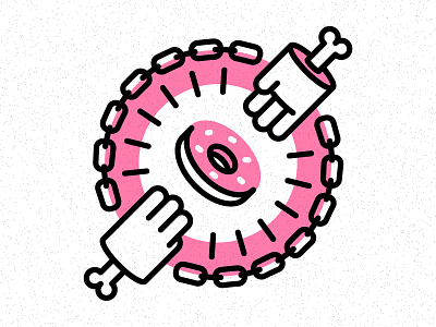 donut .gif design fun funny goofy grunge hand illustration retro vector