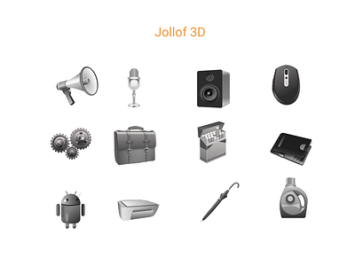 Jollof 3D Icons 3d icons illustration jolloficons monochromatic