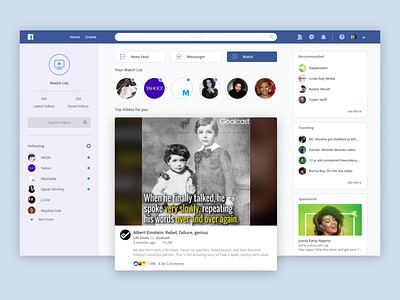 Facebook Watchpage Redesign