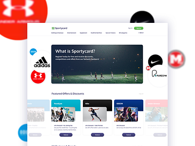 Homepage Concept discounts homepage landing page sport ui vouchers web website