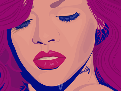 Rihanna illustration loud portrait rihanna vector art
