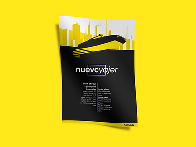 Nuevoyajer - Air Taxi concept flat illustration poster vector