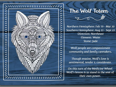 Wolf Totem Postcard banner design illustration logo pen and ink photoshop postcard print ui zentangle
