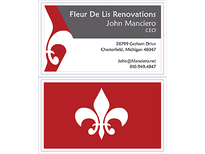 Fleur De Lis Renovations Business Card