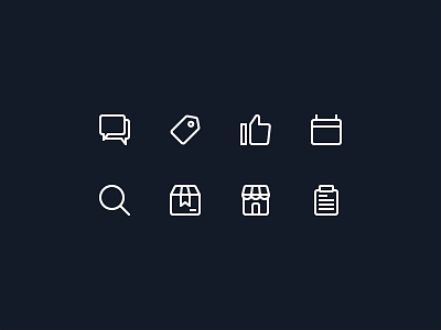 Outline icons exploration for ecommerce UI project