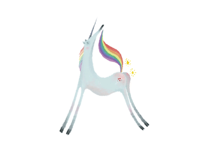 A - Unicorn a digital art gif illustration magic rainbow unicorn