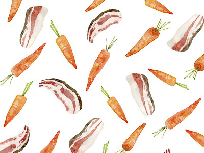 Pattern carrot food illustration meat pattern sauce watercolor