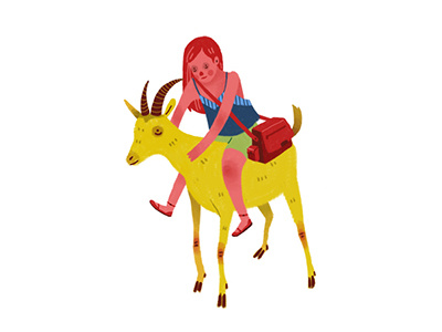 Goat digital art friends girl goat illustration