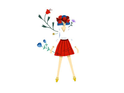 Fairy digital art fairy flower girl illustration pattern spring summer