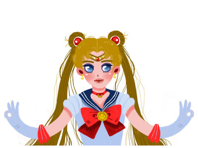 Sailor moon digital art girl illustration magic sailor sailor moon