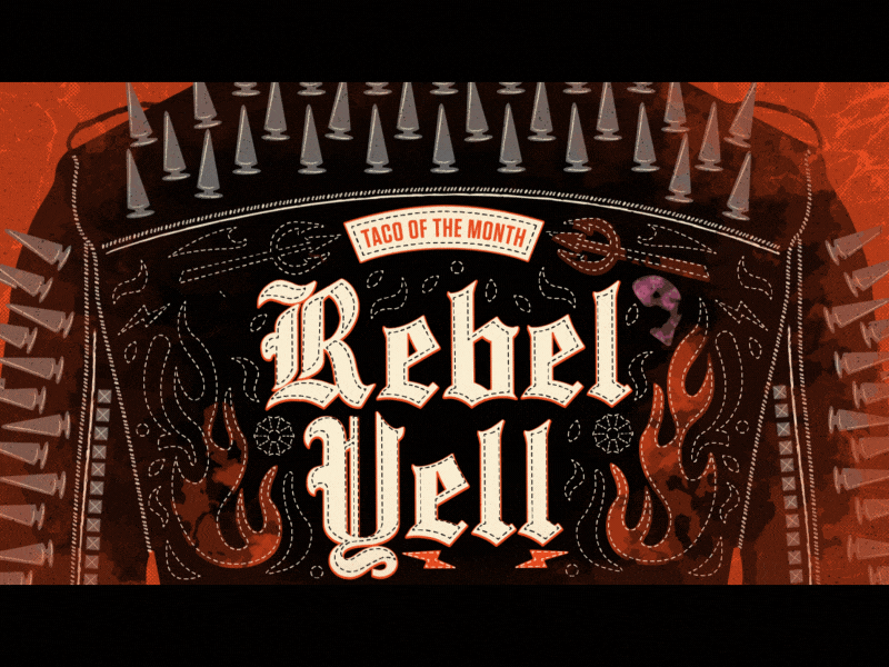 The Rebel Yell rebel leather jacket animation fire ink reveal after effects
