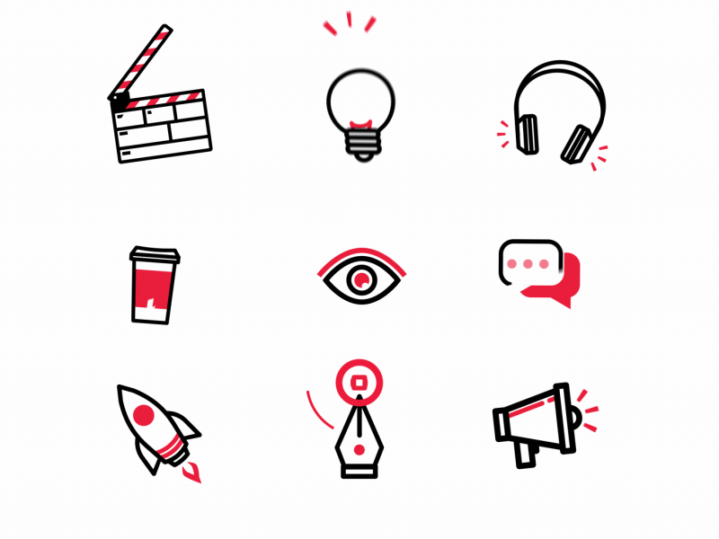 Fun Icons after effects animation fun icons line