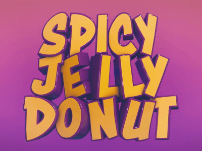 Spicy Jelly Donut 3d c4d cinema 4d lite text