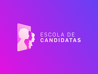 Escola de Candidatas app brand branding design digital illustration illustrator logo pink political politics purple vector web woman