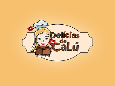 Delícias da CaLú bakery bakery logo blond brand brand identity branding branding design cake cake shop cute food food logo logo woman