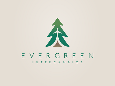 Evergreen Intercâmbios airplane airplane logo brand branding branding concept branding design design evergreen exchange flat color green language logo logo design study tree tree logo