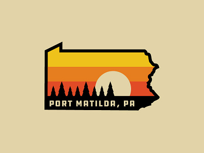 Port Matilda, PA badge illustration logo pennsylvania port matilda vector