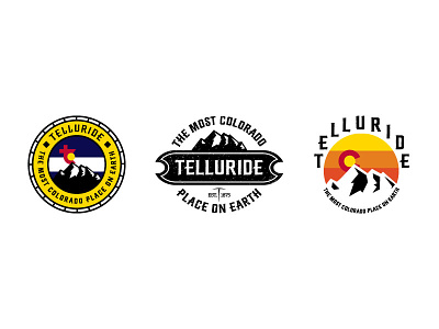 Telluride badge colorado logo mountains telluride vector