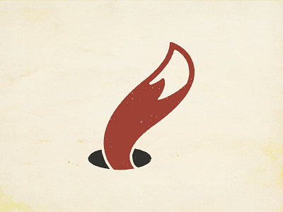 Foxhole Red fox foxhole hole illustration logo roughen tail vector wine