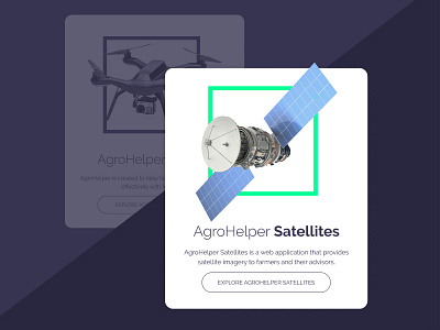 AgroHelper Satellites agriculture design landing page satellites ui