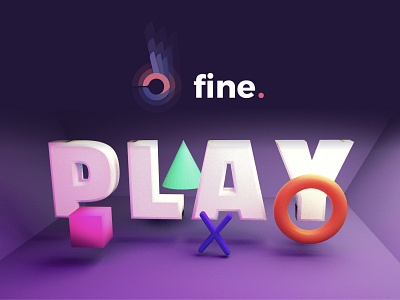 FineApp Brand Experimentation 3d 3d object branding design fine logo mobile app mobile app design play ui user interface