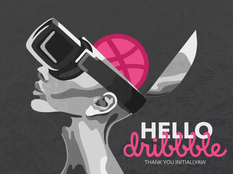 Hello Creative Minds animation brain debut goggles head head portrait hello illustration mind pink reality virtual