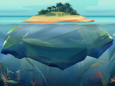 New World background concept design environment environmentdesign illustration light sea underwater