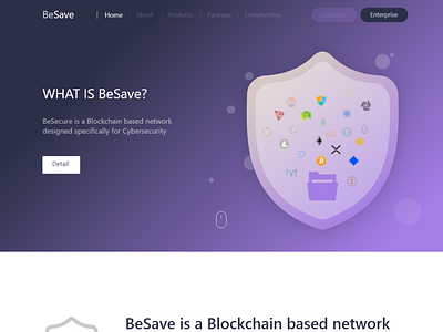 BeSave - Blockchain Based Network landingpage web design