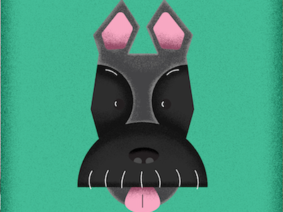Dawg cute dog green illustration scottish terrier shading tongue