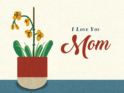 Mother's Day Orchids flowerpot flowers graphic design illustration mom mothers day orchids