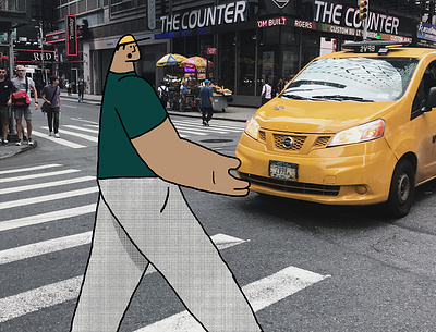 I'm Walkin' Here! (1/5) big apple cab character design city design drawing graphic design gritty halftone illustration new york city new yorker nyc photography street photography taxi