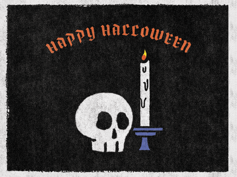 Halloween!! candle flame gif graphic design gritty halloween illustration scary skull spell spooky texture