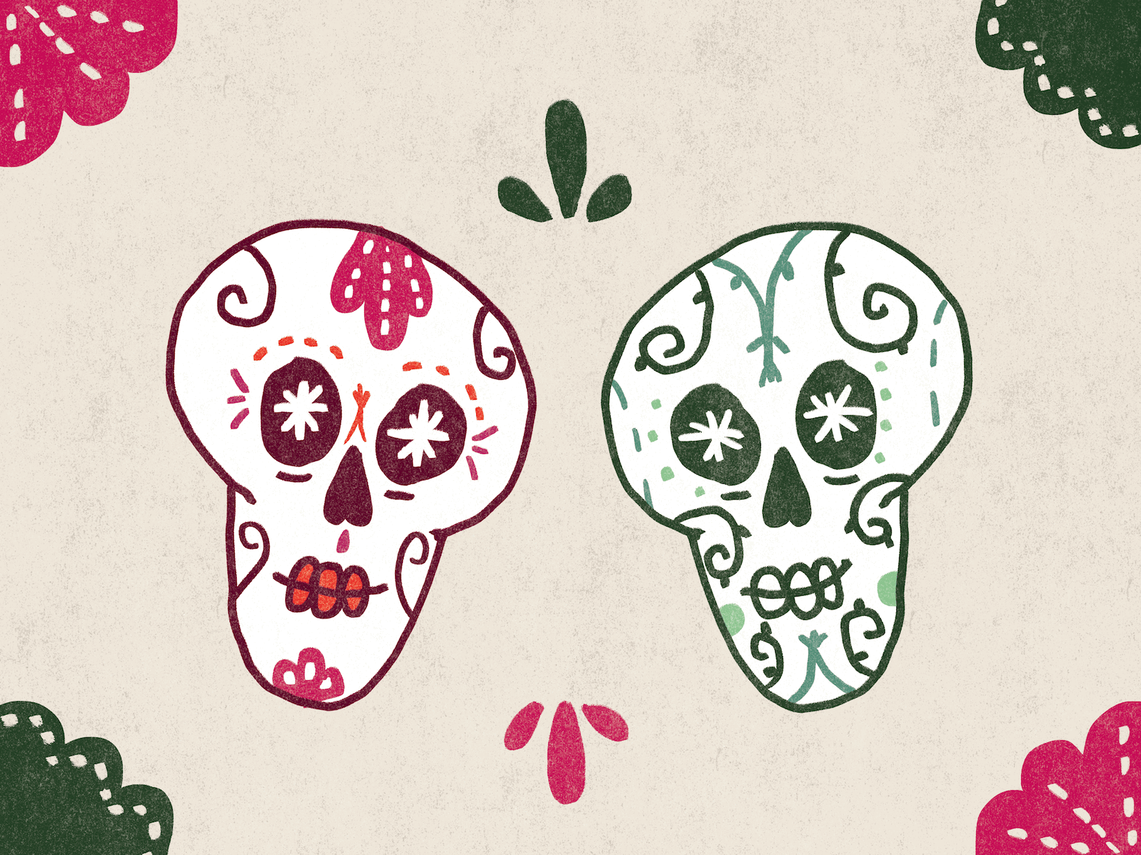 Calaveras calavera colorful day of the dead dia de los muertos graphic design illustration mexico skull