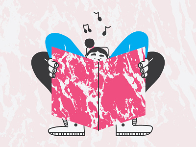 Study Jam character design finals graphic design illustration lofi music pink read study texture