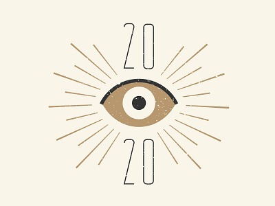 2020 Vision 2020 eye gritty illustration new years new years eve nye typography vector vision