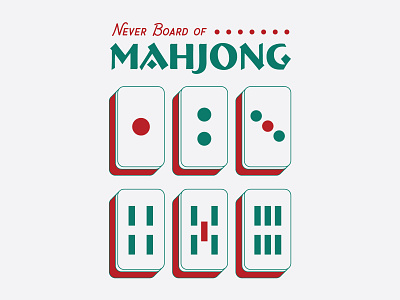 Mahjong graphic design green illustration mahjong red vector