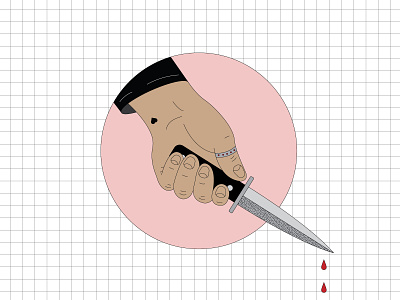 Knife Fight blood graphic design greaser illustration knife knife fight pink punk tattoo