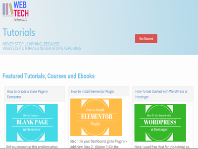 Web Tech Tutorials Home Page design from scratch elementor web design wordpress