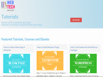 Web Tech Tutorials Home Page