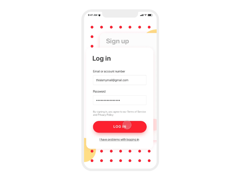 Energy company app entry