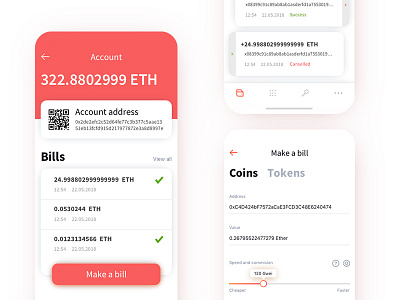 Cryptocurrency wallet app