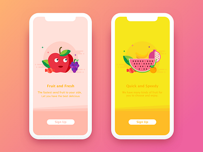 Colorful fruit illustrations. by Monica for COOLEST on Dribbble