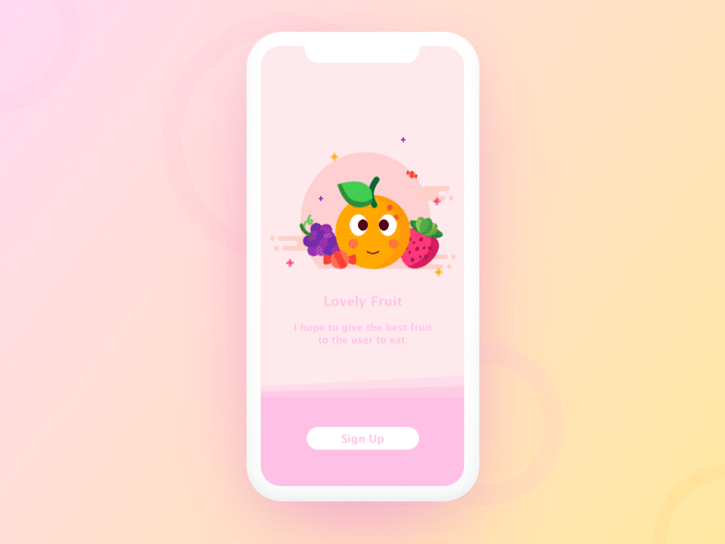 A lovely fruit ae eye fruit gif onboarding organce splash ui