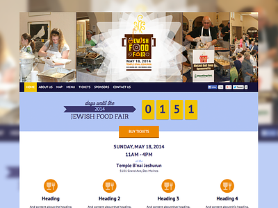 Jewish Food Fair Mockup countdown event homepage website