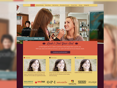 Salon Homepage Mockup