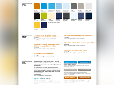 Style Guide color palette pattern library style guide styleguide typography