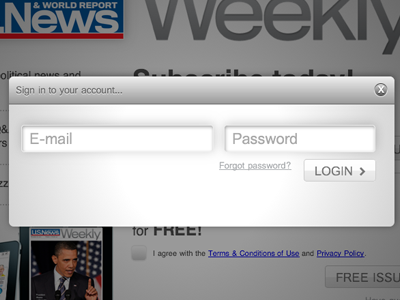 Weekly Signin Modal modal news publication sign in