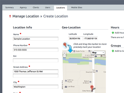 interface form design dashboard form geolocation location